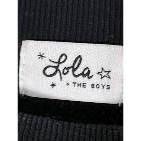 Lola Boys Sweatshirt 12 Black Monster Eyes Preppy Modern Retro Spooky Neutral - Picture 2 of 7